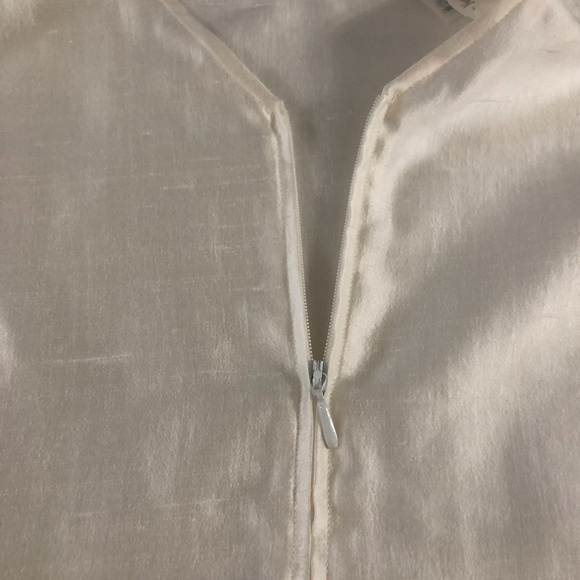 Giorgio Armani Ivory Silk Zip Front Top